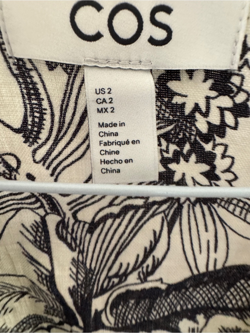 COS Black and White Floral Maxi Dress